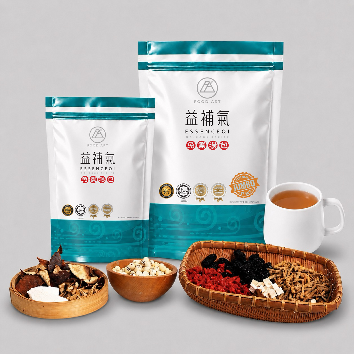 益補氣 包裝與草本材料